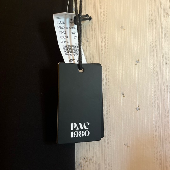 PAC 1980 PAC WHISPERER Black Active Fold-Over Waistband Flare Yoga Pants - Picture 3 of 6